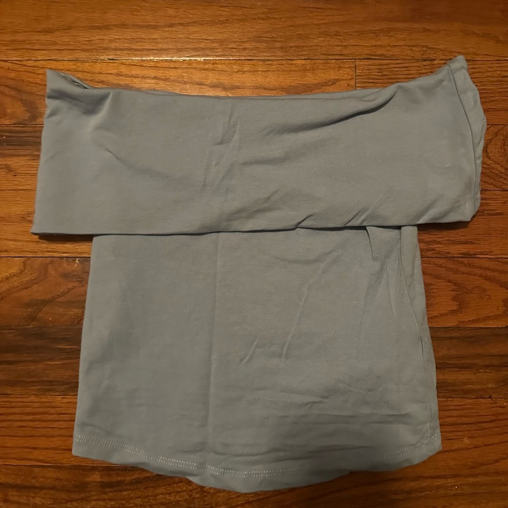 Aerie Slate Blue Off the Shoulder Top